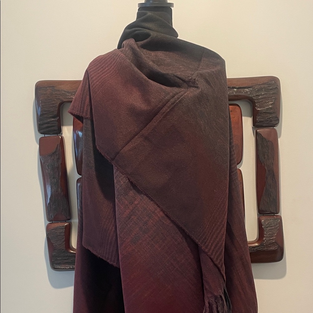 Elegant Burgundy Ombre Poncho
